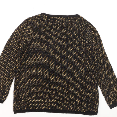 Marks and Spencer Women's Black Knit Jumper Size 16 Crew Neck