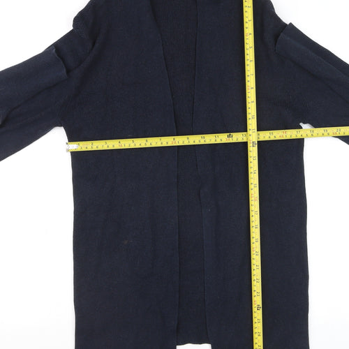 AllSaints Women’s Navy Blue Cotton Cashmere Silk Open Cardigan Small