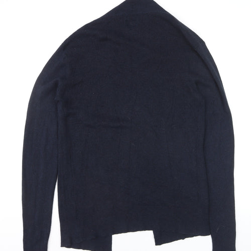 AllSaints Women’s Navy Blue Cotton Cashmere Silk Open Cardigan Small