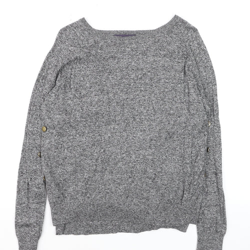 Marks and Spencer Womens Grey Knit Boat Neck Pullover Jumper M
