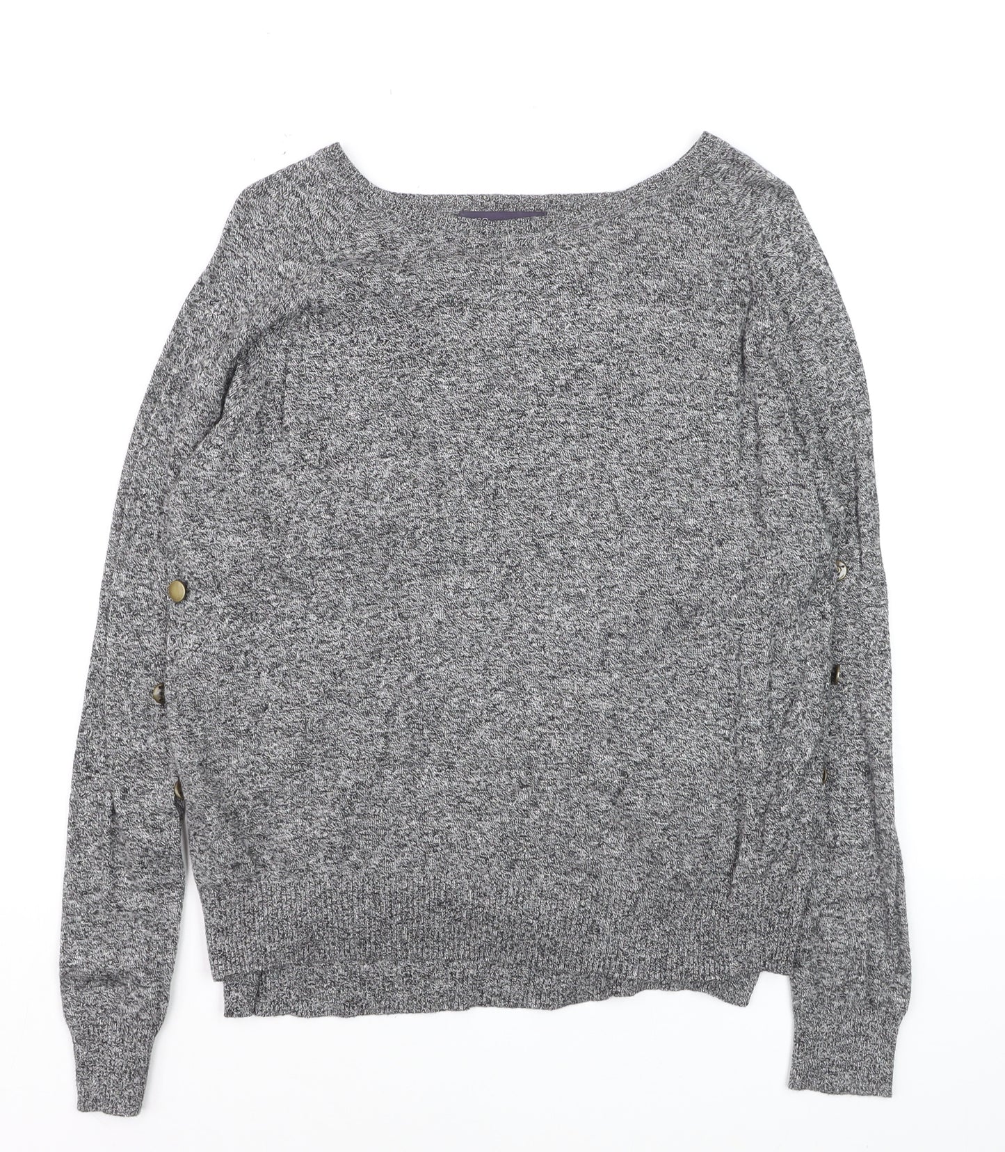 Marks and Spencer Womens Grey Knit Boat Neck Pullover Jumper M