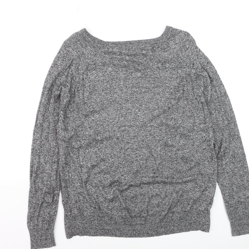 Marks and Spencer Womens Grey Knit Boat Neck Pullover Jumper M