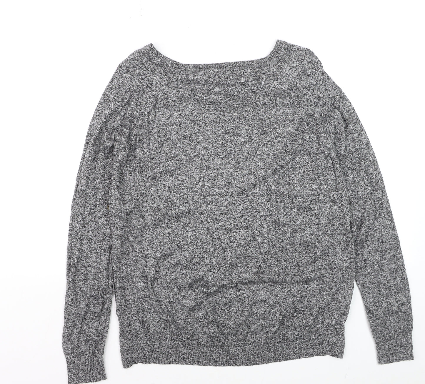 Marks and Spencer Womens Grey Knit Boat Neck Pullover Jumper M