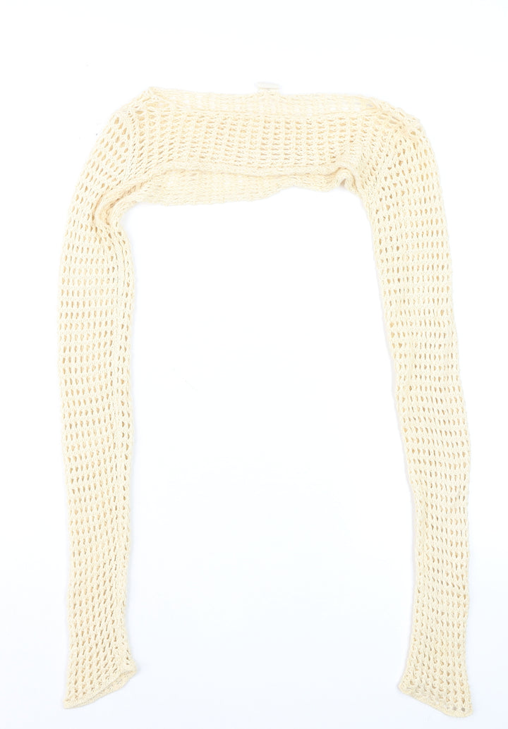 Urban Outfitters Women's Beige Crochet Shrug Jumper Size S