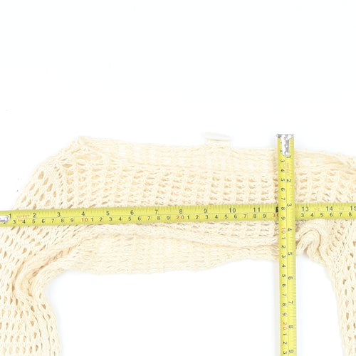 Urban Outfitters Women's Beige Crochet Shrug Jumper Size S