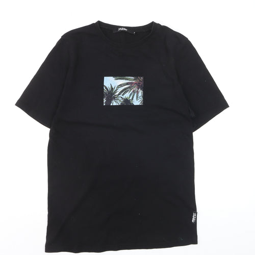 Jaded London Women's Black Palm Print Cotton T-Shirt - M