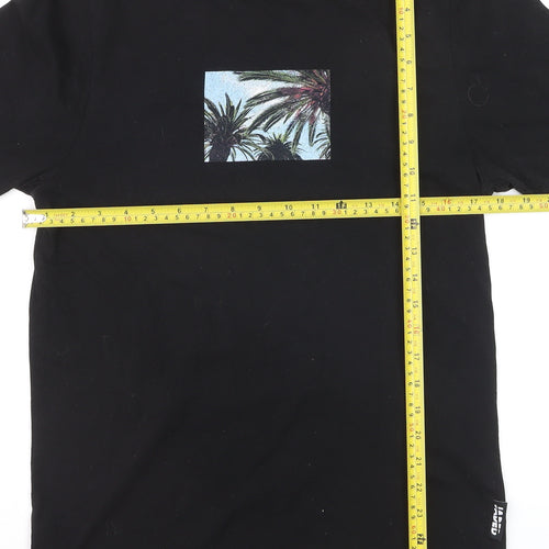 Jaded London Women's Black Palm Print Cotton T-Shirt - M