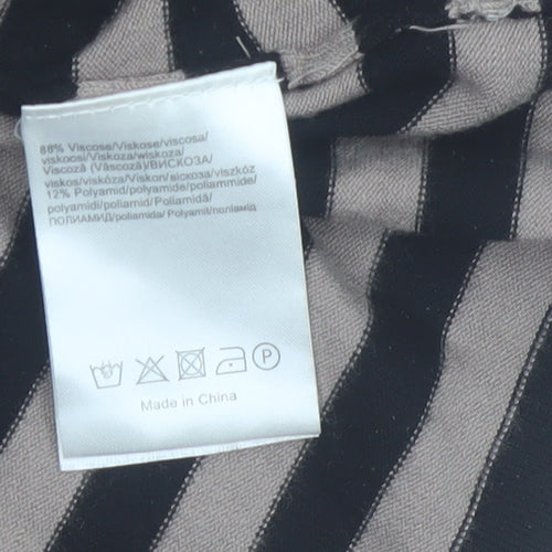 Best Connections Women Beige Striped Long Sleeve Cardigan Size 14