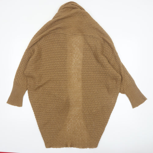 Miss Selfridge Women Beige Size 12 Chunky Knit Open Cardigan