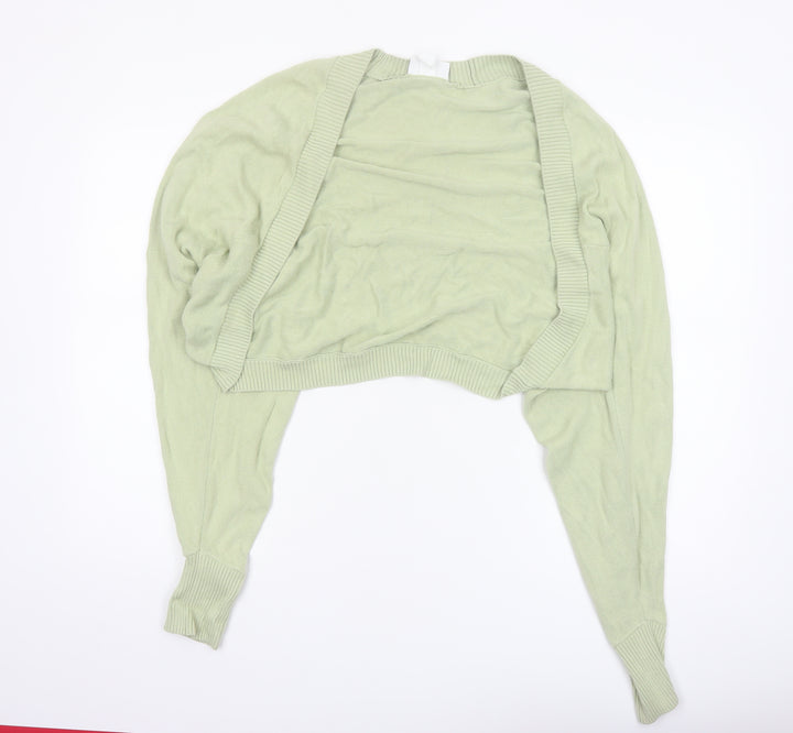 Monki Womens Green Shrug Cardigan Size 12 Cotton Modal Knit