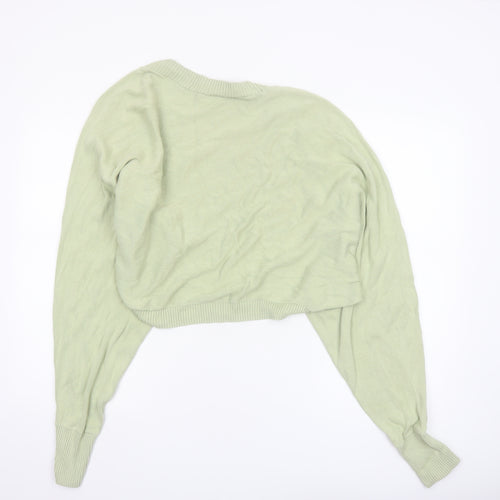 Monki Womens Green Shrug Cardigan Size 12 Cotton Modal Knit
