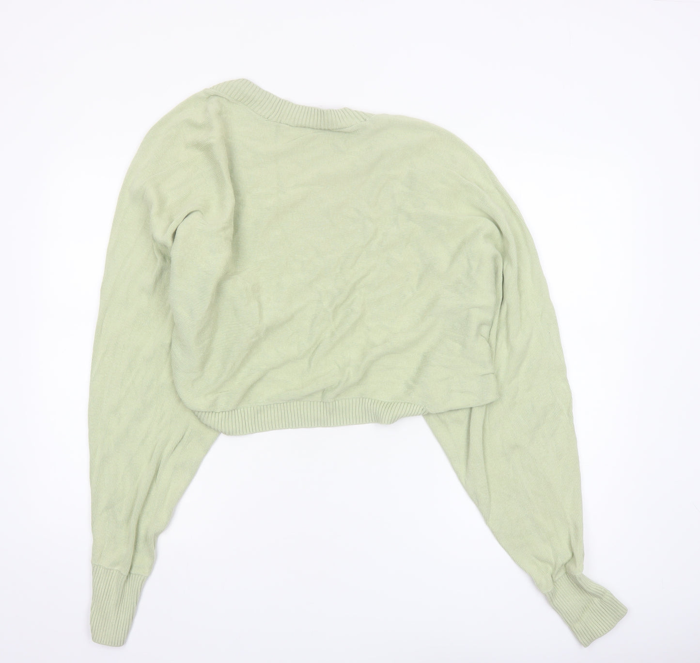 Monki Womens Green Shrug Cardigan Size 12 Cotton Modal Knit