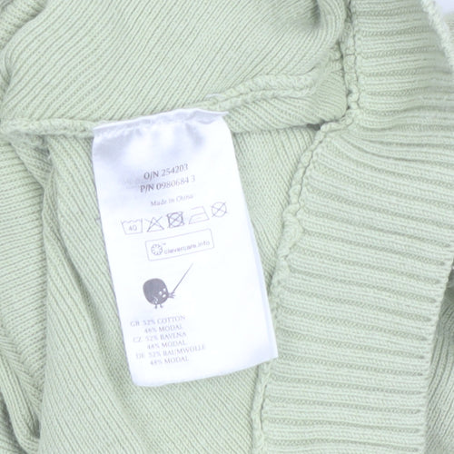 Monki Womens Green Shrug Cardigan Size 12 Cotton Modal Knit