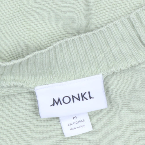 Monki Womens Green Shrug Cardigan Size 12 Cotton Modal Knit