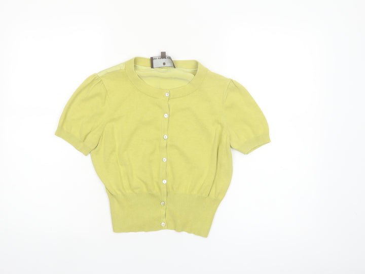 Fenn Wright Manson Women's Green Silk Blend Short Sleeve Cardigan Size 12