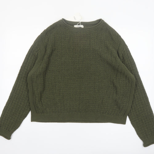 Marks and Spencer Womens Green Cotton Knit Jumper L