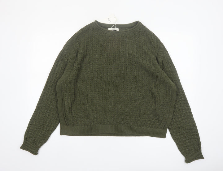 Marks and Spencer Womens Green Cotton Knit Jumper L
