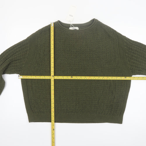 Marks and Spencer Womens Green Cotton Knit Jumper L