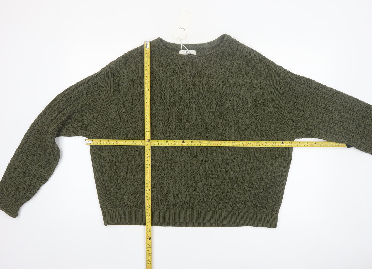Marks and Spencer Womens Green Cotton Knit Jumper L