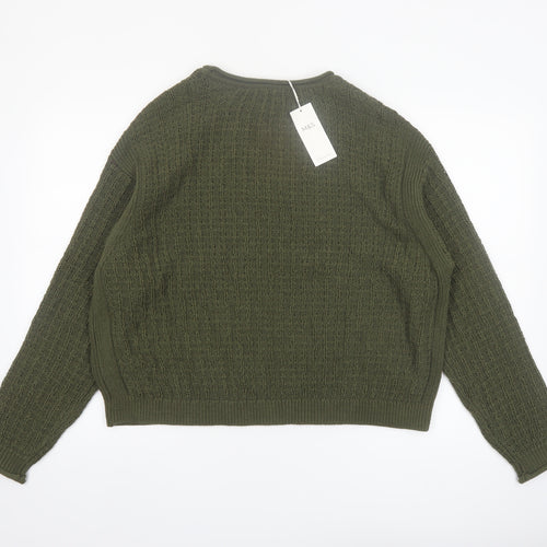 Marks and Spencer Womens Green Cotton Knit Jumper L