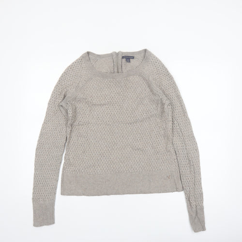 American Eagle Outfitters Women Beige Knit Jumper UK 8-10 Small