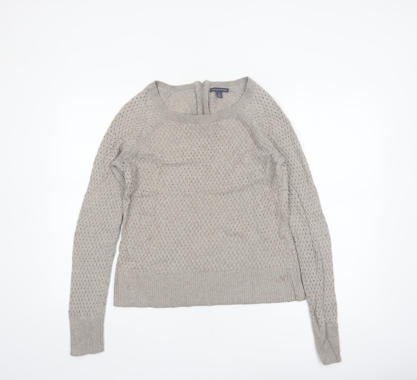 American Eagle Outfitters Women Beige Knit Jumper UK 8-10 Small