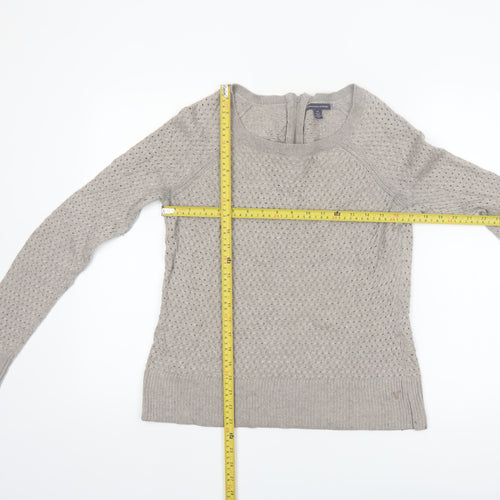 American Eagle Outfitters Women Beige Knit Jumper UK 8-10 Small