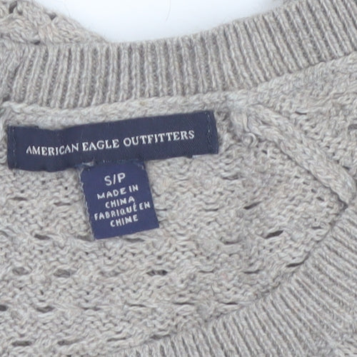 American Eagle Outfitters Women Beige Knit Jumper UK 8-10 Small