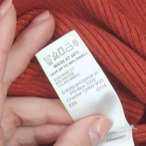 Marks and Spencer Women’s Brown Roll Neck Knit Jumper Size 12
