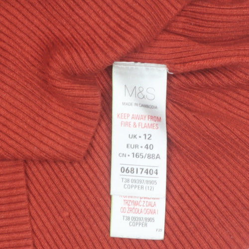 Marks and Spencer Women’s Brown Roll Neck Knit Jumper Size 12