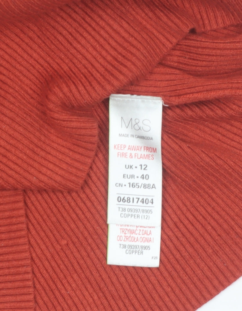 Marks and Spencer Women’s Brown Roll Neck Knit Jumper Size 12