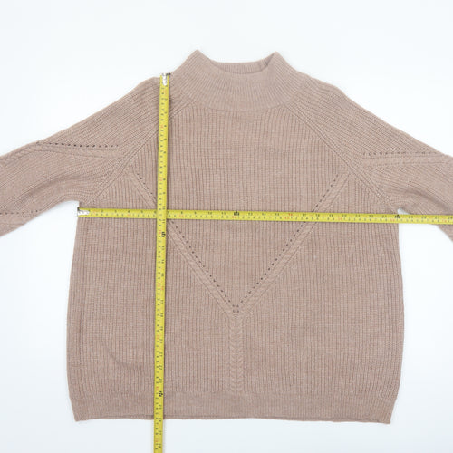 Wallis Women’s Beige Mock Neck Knit Jumper Size L