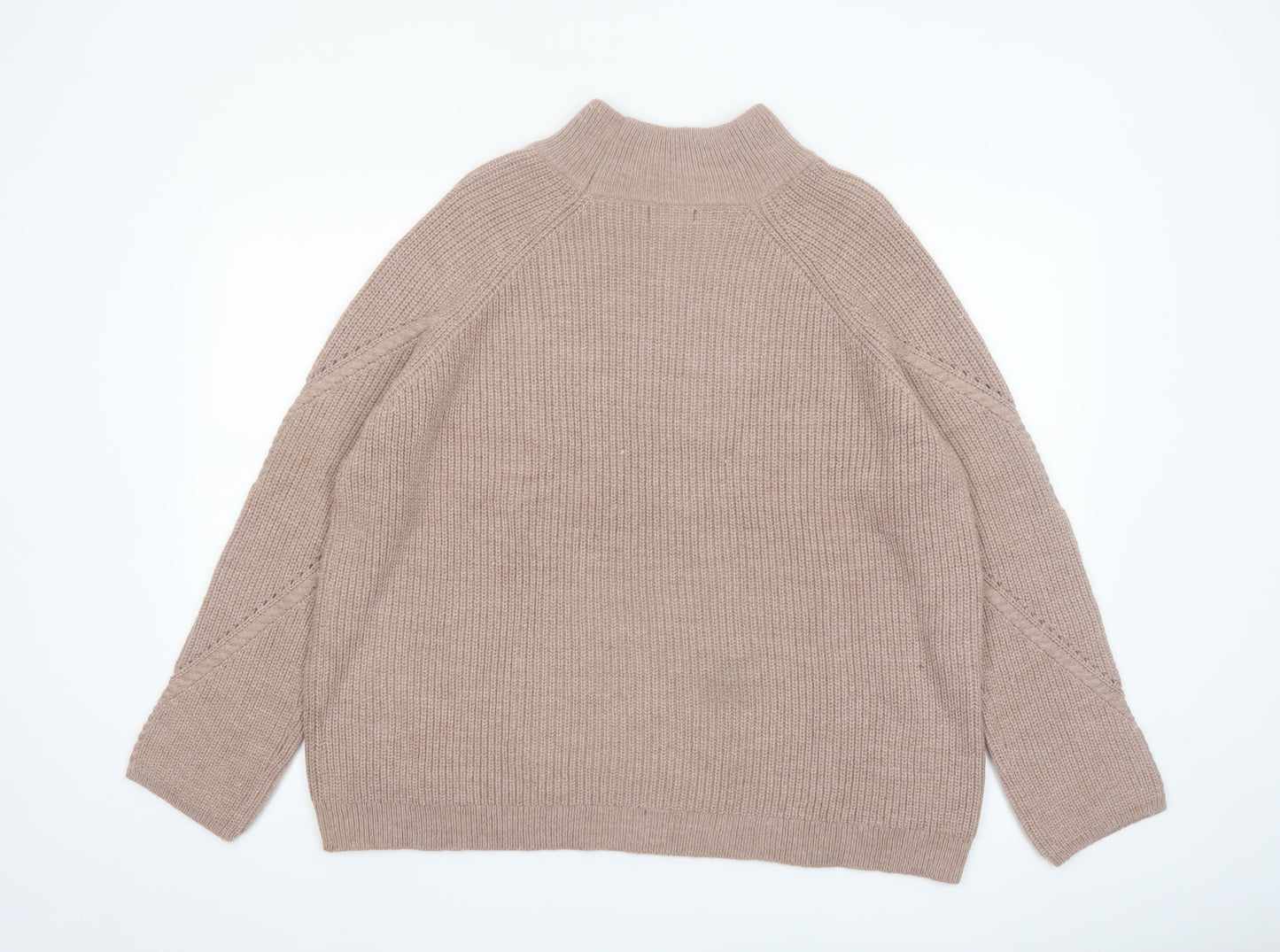 Wallis Women’s Beige Mock Neck Knit Jumper Size L