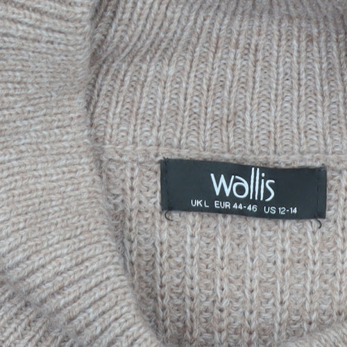 Wallis Women’s Beige Mock Neck Knit Jumper Size L