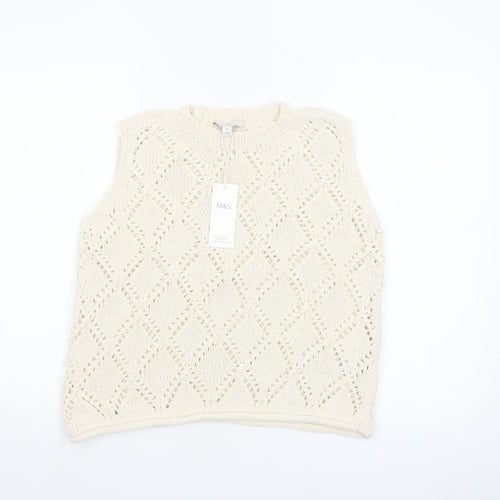 Marks and Spencer Women’s Ivory Knit Sleeveless Tank M