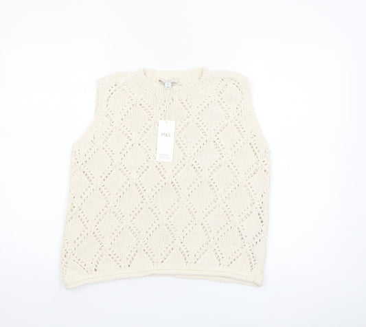 Marks and Spencer Women’s Ivory Knit Sleeveless Tank M