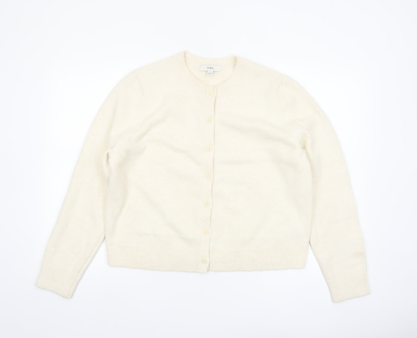 Marks and Spencer Womens Ivory L Cardigan Knit Jumper