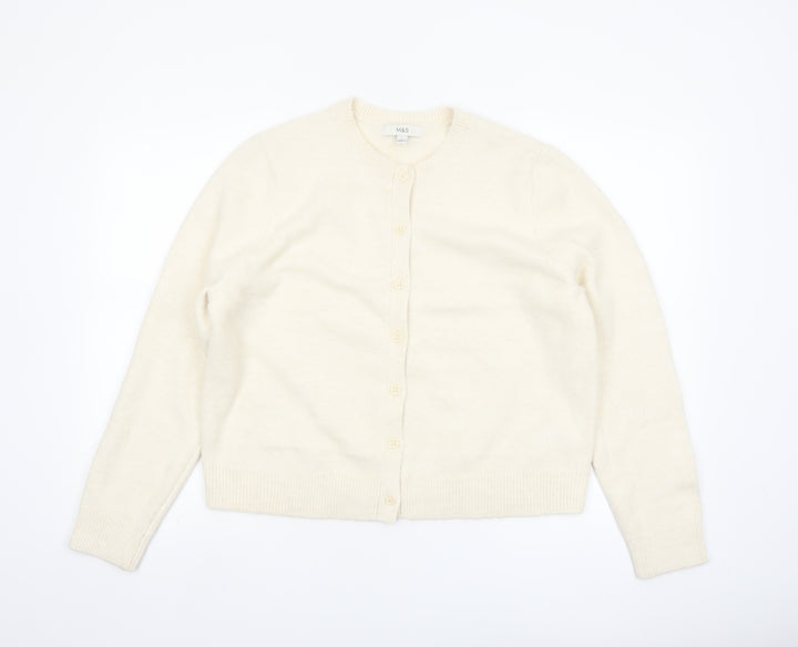 Marks and Spencer Womens Ivory L Cardigan Knit Jumper