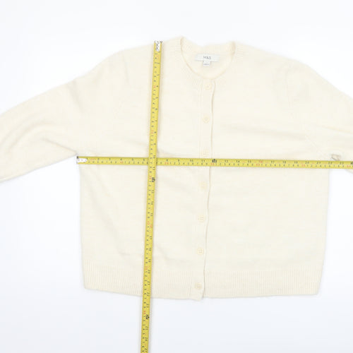 Marks and Spencer Womens Ivory L Cardigan Knit Jumper