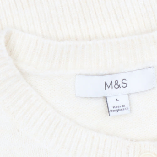 Marks and Spencer Womens Ivory L Cardigan Knit Jumper