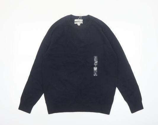 Marks and Spencer Men's Blue Pure Cotton Crew Neck Jumper M