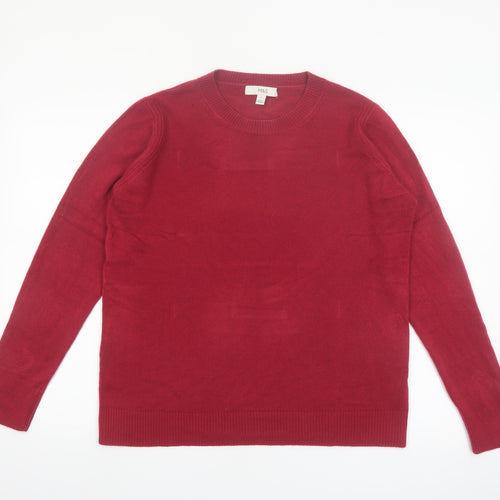Marks and Spencer Women's Red Crew Neck Acrylic Jumper Size 12