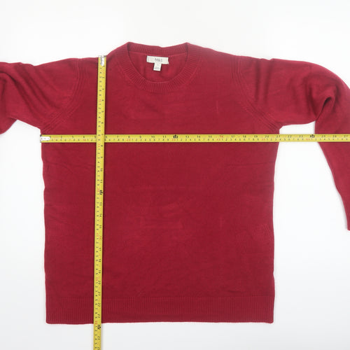 Marks and Spencer Women's Red Crew Neck Acrylic Jumper Size 12