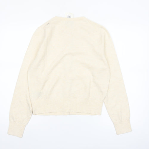 Marks and Spencer Women Beige Cardigan Knit Jumper M