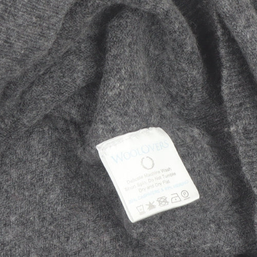 WoolOvers Women's Grey Roll Neck Merino Cashmere Jumper M