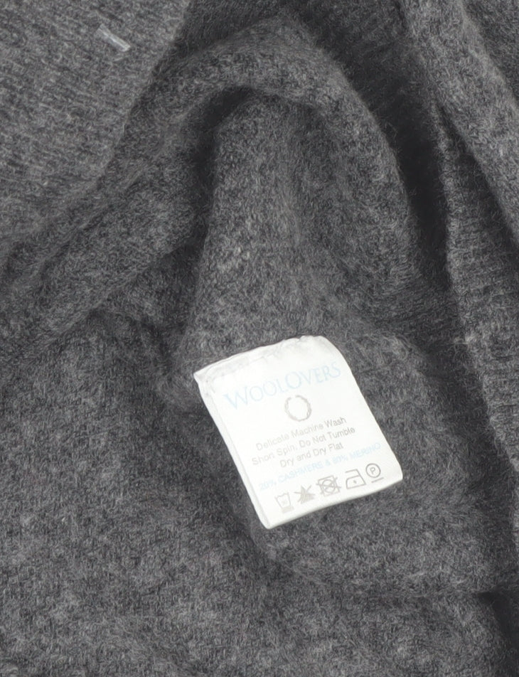 WoolOvers Women's Grey Roll Neck Merino Cashmere Jumper M