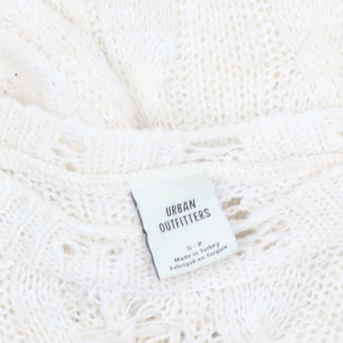 Urban Outfitters Women Ivory Open-Knit Crew Neck Jumper Size S