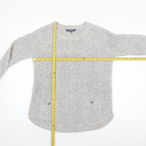 Maine New England Women's Grey Cable Knit Jumper Size 10