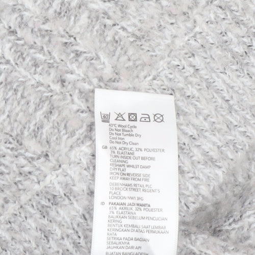 Maine New England Women's Grey Cable Knit Jumper Size 10