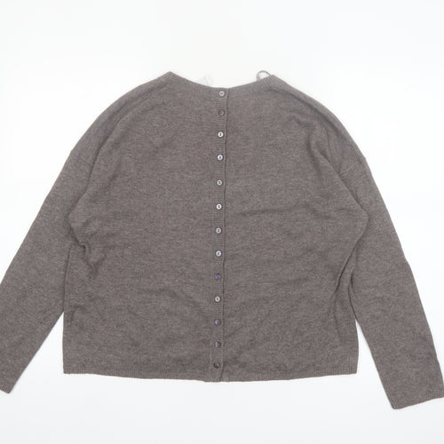 The White Company Women’s Brown Wool Cashmere Button Back Cardigan UK 10